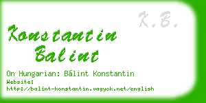 konstantin balint business card